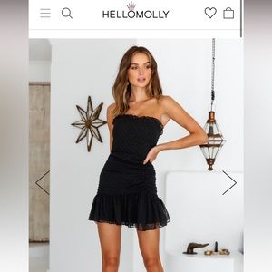 Hello Molly Strapless Black Dress
